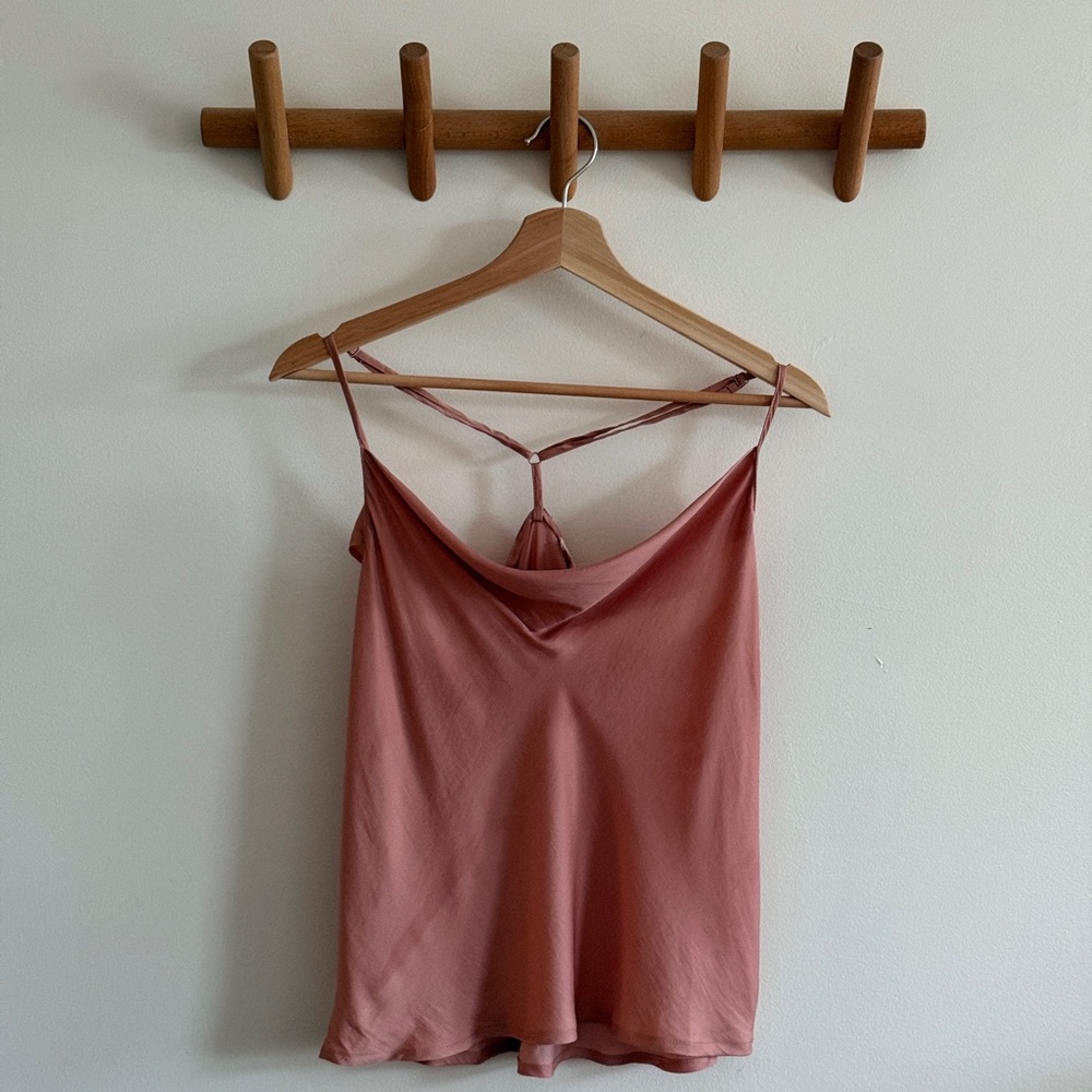 Grade & Gather Satin Coral Cowl Neck Camisole – Size Small